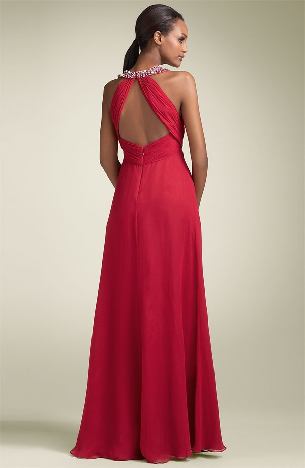 Aidan Mattx Niteline Beaded Keyhole Gown (back)