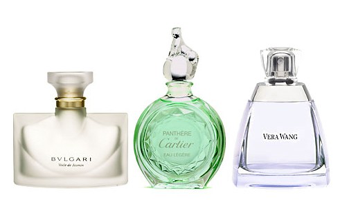 Voile de Jasmin (Bvlgari), Panthere eau Legere (Cartier), Sheer Veil (Vera Wang)