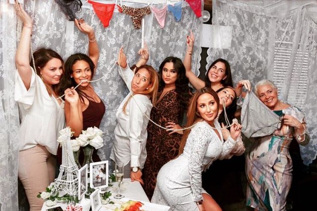 Inside Adrienne Bailon s Co Ed Parisian Wedding Shower Sugar Weddings Parties