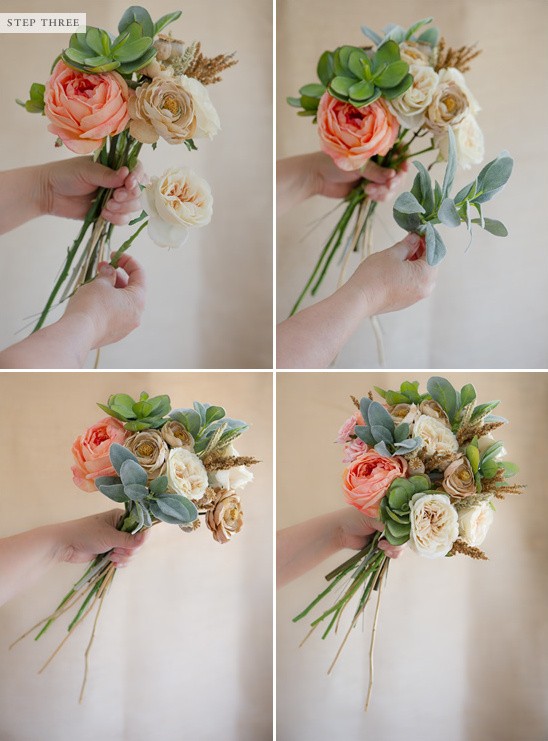 Wedding DIY Tip Make Your Own Bridal Bouquet From Faux Flowers   205327 How To Make A Fake Flower Bridal Bouquet 