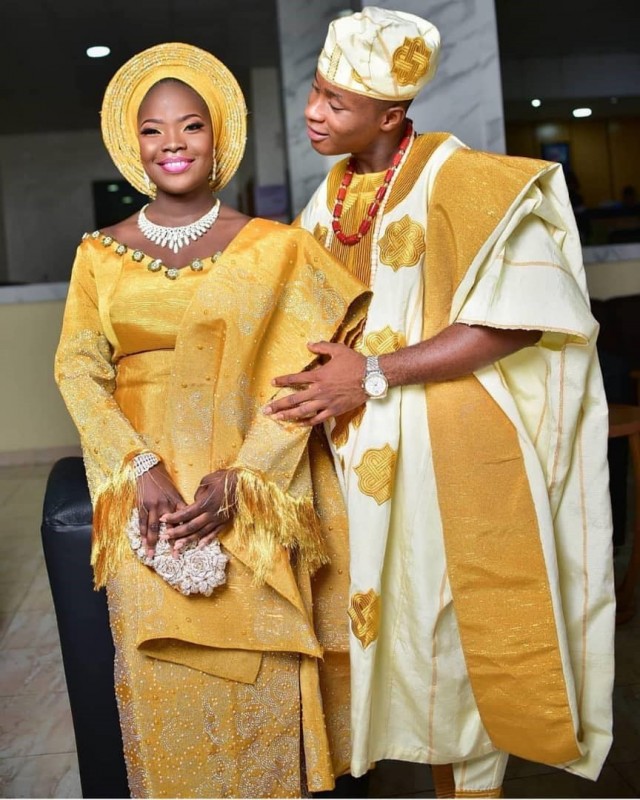 Yellow and best sale white traditional attire