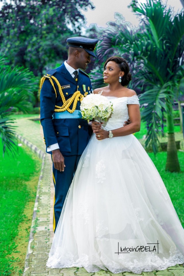 Military store wedding dress