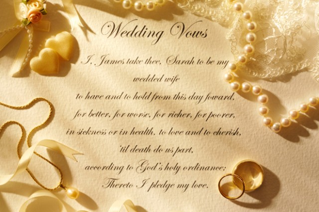 Traditional Wedding Vows In Sickness Wedding Vows
